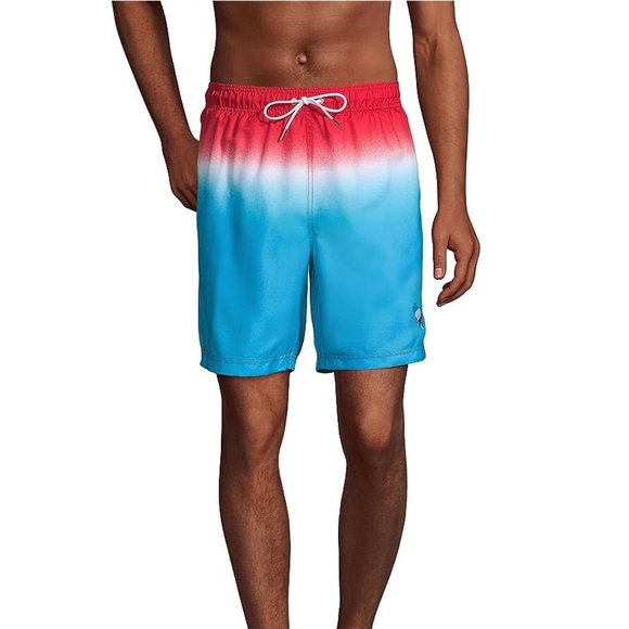 Lands' End Swim Nwt Lands End Mens Lined 8in Print Volley Shorts